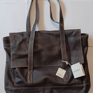 Black Leather Tote Bag